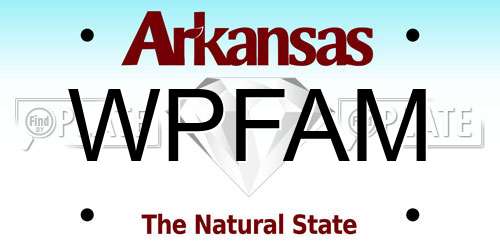 WPFAM Arkansas License Plate