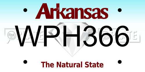 WPH366 Arkansas License Plate