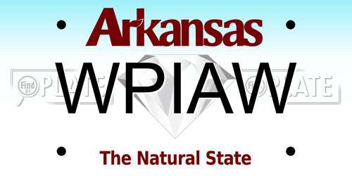 WPIAW Arkansas License Plate