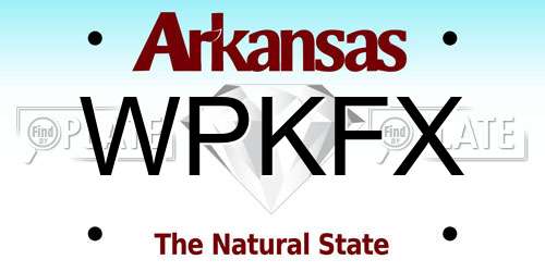 WPKFX Arkansas License Plate