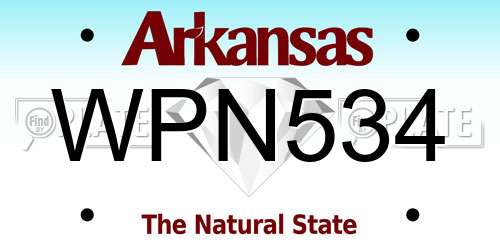 WPN534 Arkansas License Plate