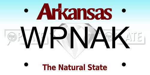 WPNAK Arkansas License Plate