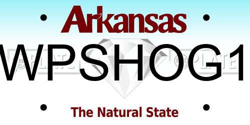 WPSHOG1 Arkansas License Plate