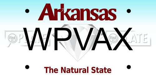 WPVAX Arkansas License Plate