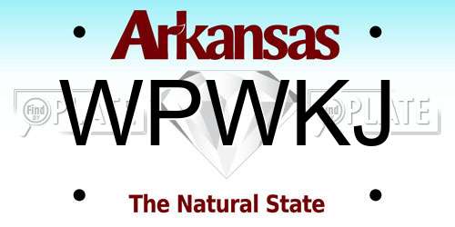 WPWKJ Arkansas License Plate
