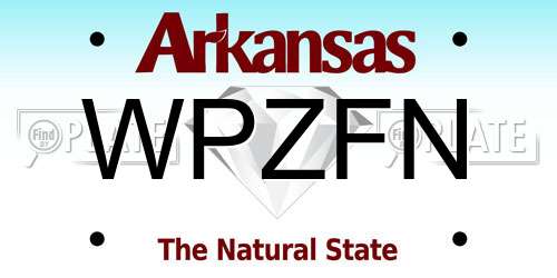 WPZFN Arkansas License Plate