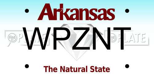 WPZNT Arkansas License Plate