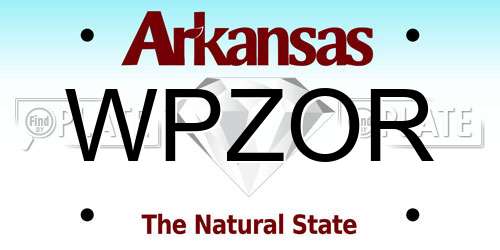 WPZOR Arkansas License Plate