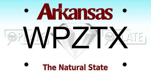 WPZTX Arkansas License Plate