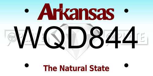 WQD844 Arkansas License Plate