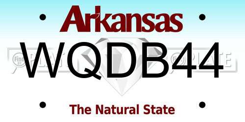 WQDB44 Arkansas License Plate