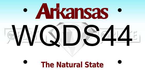 WQDS44 Arkansas License Plate