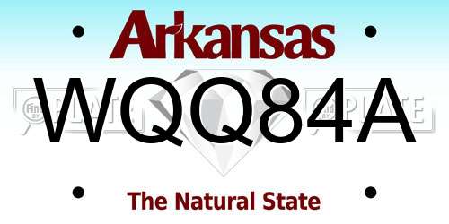 WQQ84A Arkansas License Plate