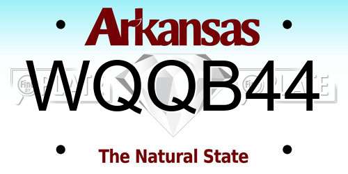 WQQB44 Arkansas License Plate
