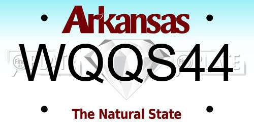 WQQS44 Arkansas License Plate