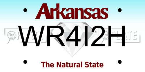 WR4I2H Arkansas License Plate