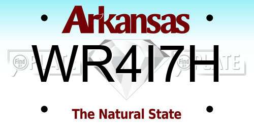 WR4I7H Arkansas License Plate