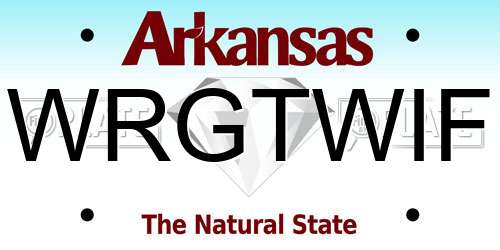WRGTWIF Arkansas License Plate