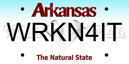 WRKN4IT Arkansas License Plate