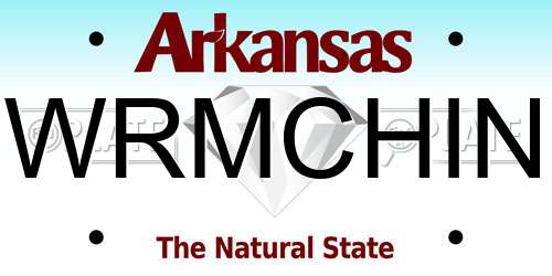 WRMCHIN Arkansas License Plate