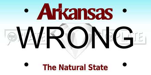 WRONG Arkansas License Plate