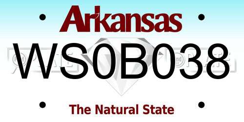 WS0B038 Arkansas License Plate