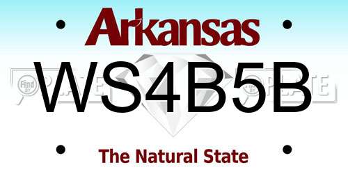 WS4B5B Arkansas License Plate