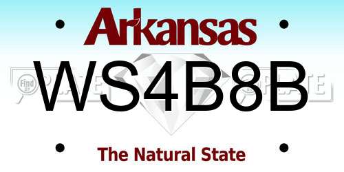 WS4B8B Arkansas License Plate