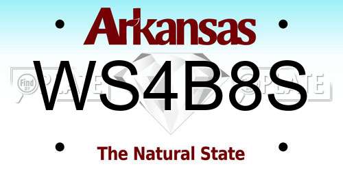 WS4B8S Arkansas License Plate