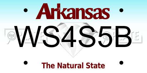 WS4S5B Arkansas License Plate