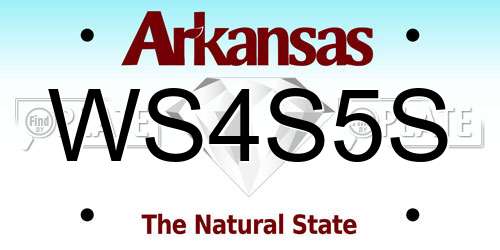 WS4S5S Arkansas License Plate