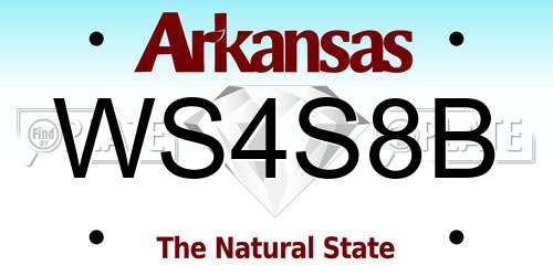WS4S8B Arkansas License Plate