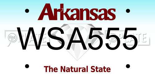 WSA555 Arkansas License Plate
