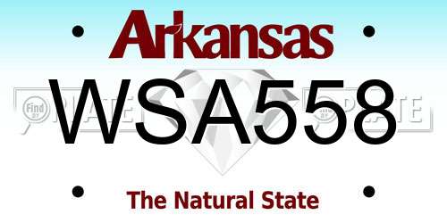 WSA558 Arkansas License Plate