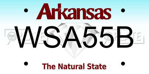 WSA55B Arkansas License Plate