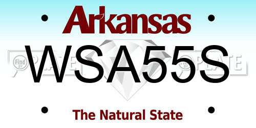 WSA55S Arkansas License Plate