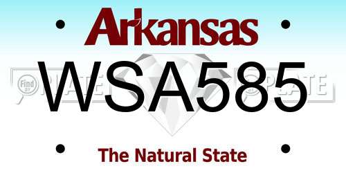 WSA585 Arkansas License Plate