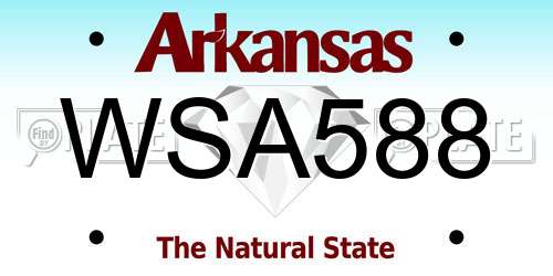 WSA588 Arkansas License Plate