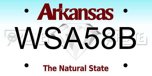 WSA58B Arkansas License Plate