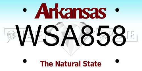 WSA858 Arkansas License Plate