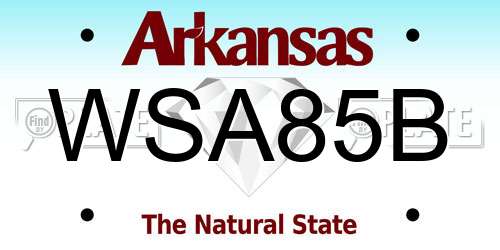 WSA85B Arkansas License Plate