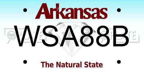 WSA88B Arkansas License Plate
