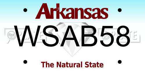 WSAB58 Arkansas License Plate