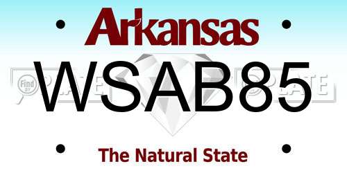 WSAB85 Arkansas License Plate