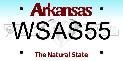 WSAS55 Arkansas License Plate