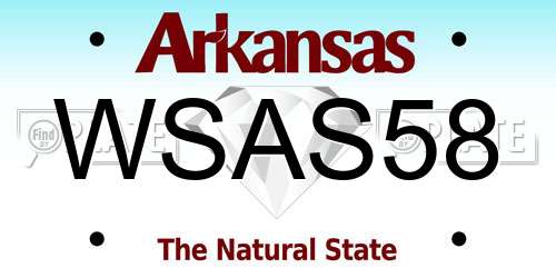 WSAS58 Arkansas License Plate