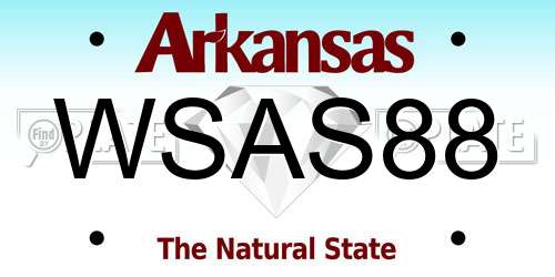 WSAS88 Arkansas License Plate
