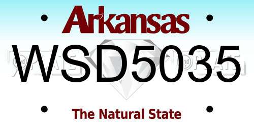 WSD5035 Arkansas License Plate