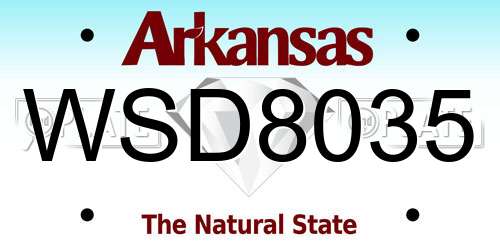 WSD8035 Arkansas License Plate