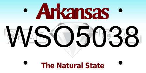 WSO5038 Arkansas License Plate